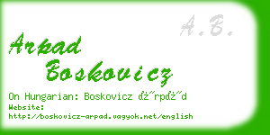 arpad boskovicz business card